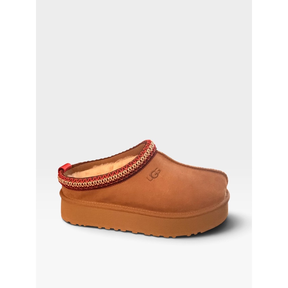 UGG Tazz II Platform Suede Slippers Chestnut Brown 1174471 Womens 10 NEW